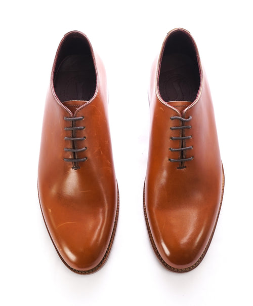 NETTLETON - Cognac Brown Hand Made In England Wholecut Oxfords - 9