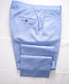 SAKS FIFTH AVE - Baby Blue WOOL/SILK/LINEN Flat Front Dress Pants - 34W