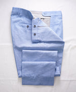 SAKS FIFTH AVE - Baby Blue WOOL/SILK/LINEN Flat Front Dress Pants - 34W