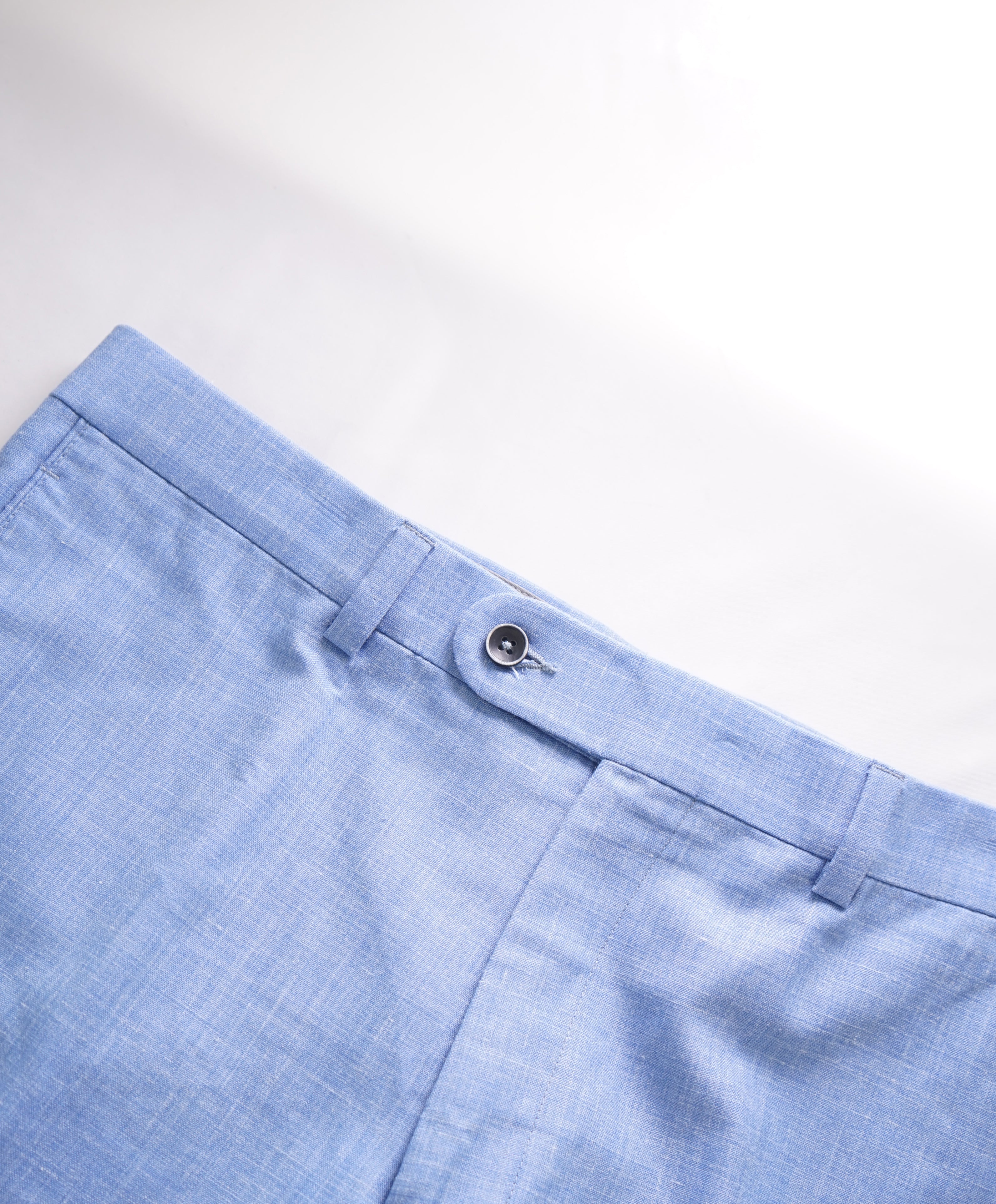 SAKS FIFTH AVE - Baby Blue WOOL/SILK/LINEN Flat Front Dress Pants - 34W