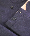 LORO PIANA - Blue Flannel Wool Flat Front Dress Pants - 38W (56EU)