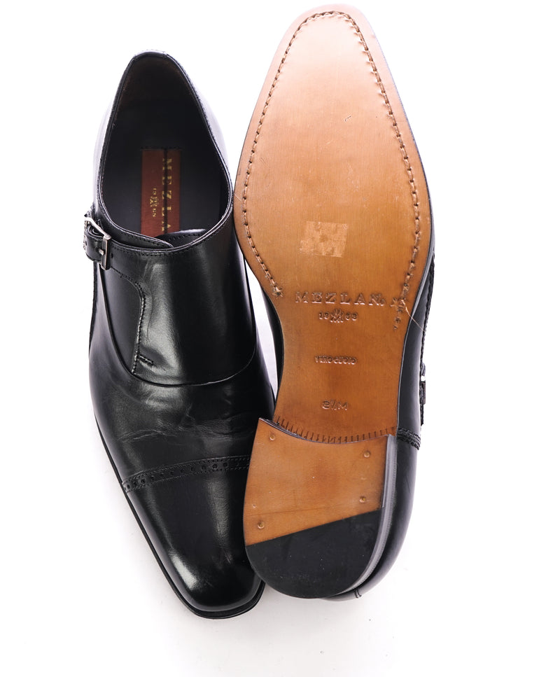 MEZLAN - Single Cutaway Monk Strap Loafers W Cap Toe - 8.5