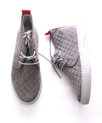 DEL TORO - Made in Italy Gray Quilted Leather High Top Chukka Sneakers - 7