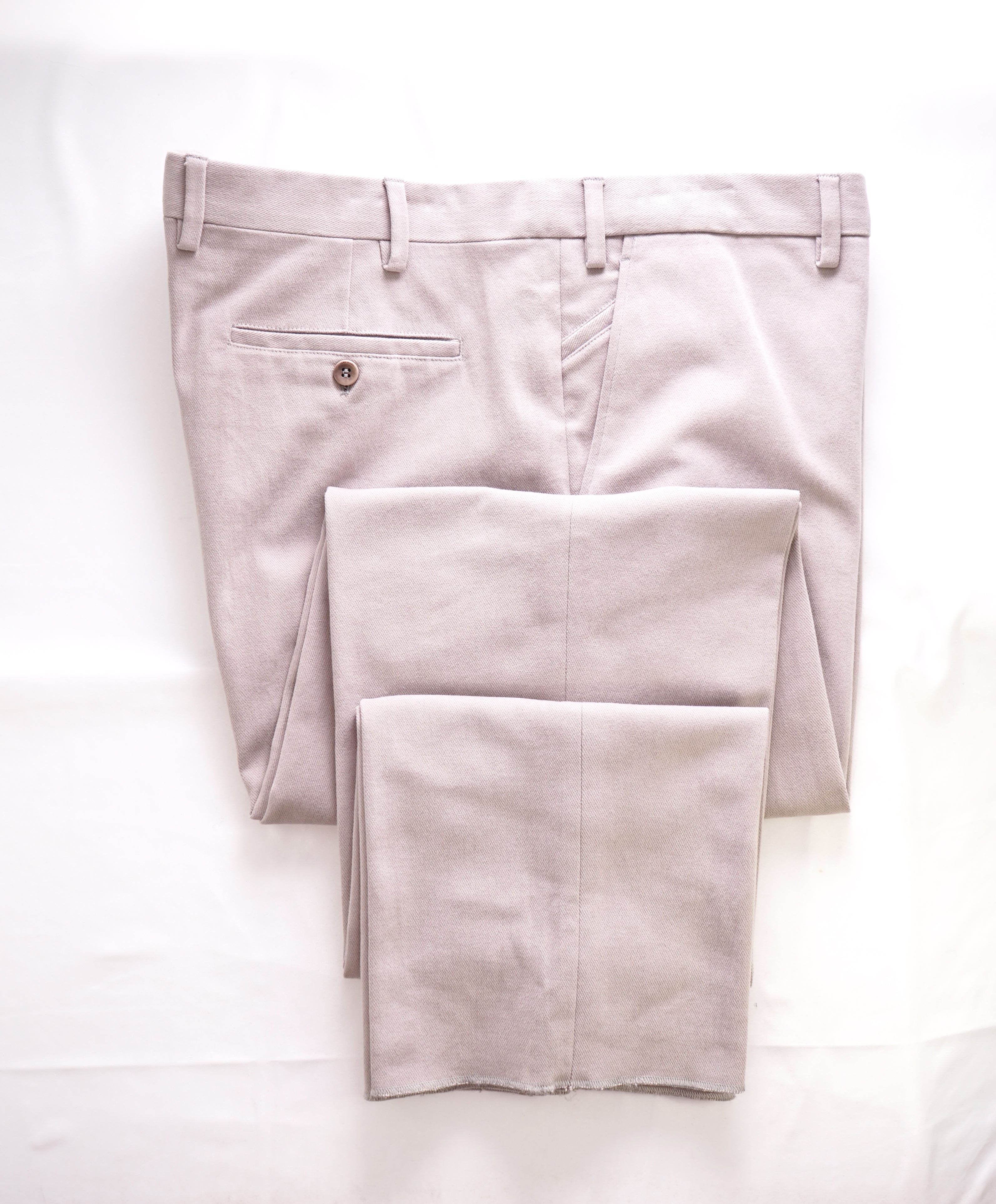 LORO PIANA - SOFT Stone Beige Cotton/Elastane Flat Front Pants - 42W (58EU)