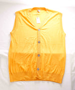 $675 ELEVENTY - Yellow Wool MOP Button Waistcoat Sweater Vest - 40R (M)