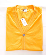 $675 ELEVENTY - Yellow Wool MOP Button Waistcoat Sweater Vest - 40R (M)