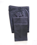 INCOTEX - WOOL/COTTON Flat Front Gray Blue Pants  -  30W