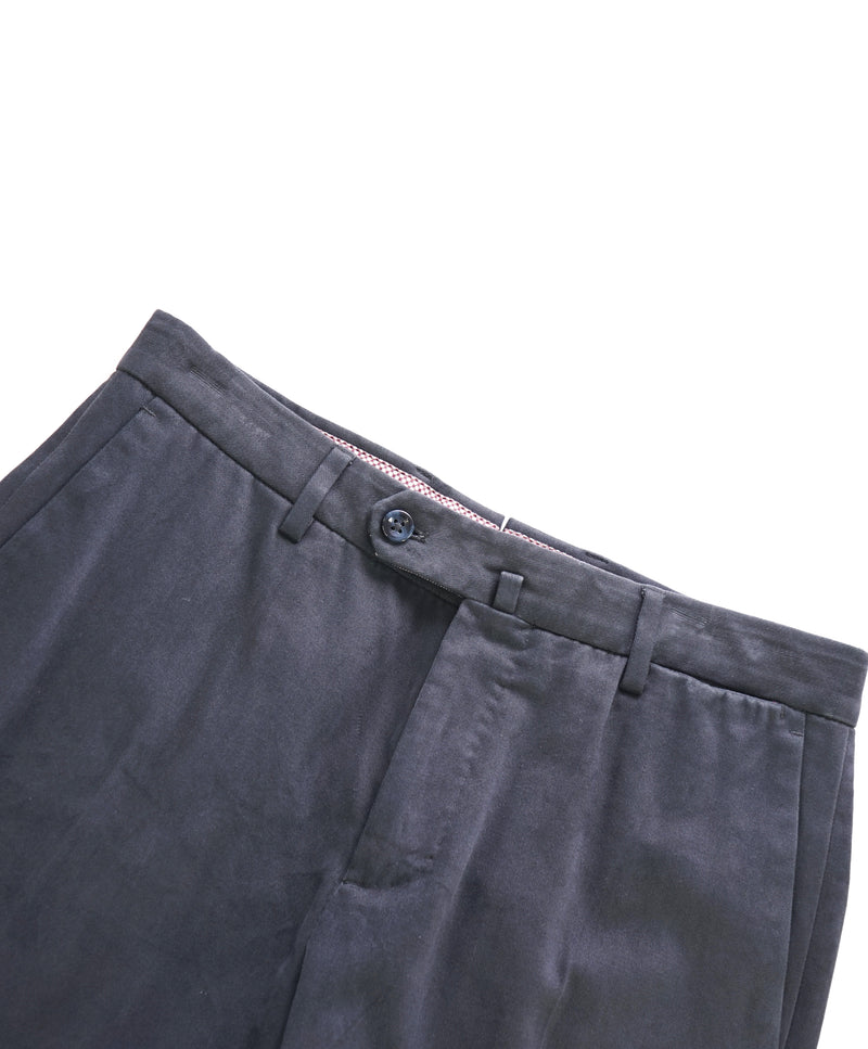 INCOTEX - WOOL/COTTON Flat Front Gray Blue Pants  -  30W