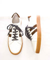 $395 ELEVENTY - Pebbled Leather Brown Suede Stripe Sneaker - 10 US (43EU)