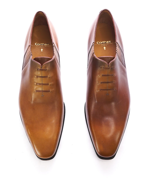 CORTHAY - Twist Pullman French Calf Leather Piped Oxfords - 12