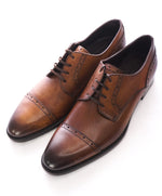 ERMENEGILDO ZEGNA - Brown Diamond Brogue Cap Toe Oxfords - 8.5
