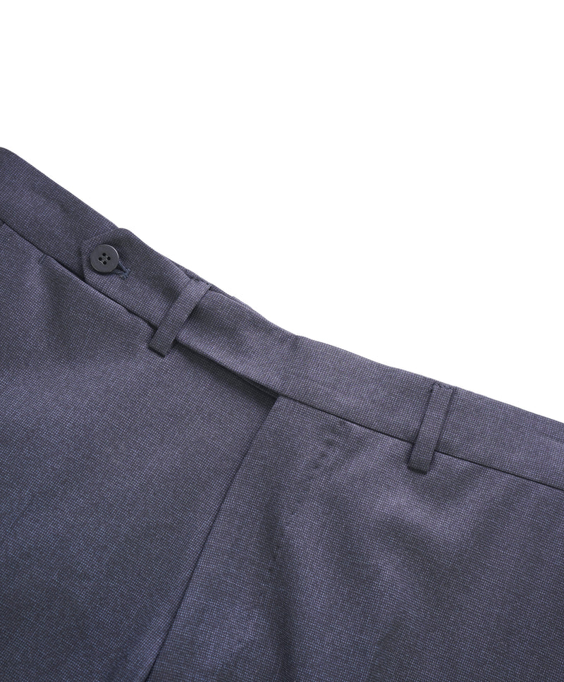 EIDOS - Elongated Waist Tab BLUE PINDOT Wool Dress Pants - 31W