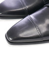 MAGNANNI - Slim Silhouette Detailed Black Cap-Toe Oxfords -  9