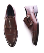 TO BOOT NEW YORK - Dark Brown Double Monk Strap Cap Toe Loafers - 10.5