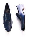 TOD’S - Blue Leather Penny Loafers “Boston Devon” Leather Sole - 11.5US