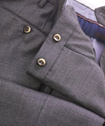PT01 - Premium Fabric & Construction Gray Wool Dress Pants MOP Logo Buttons - 34W