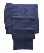HUGO BOSS - Textured Blue Check “Novan3/Ben” Flat Front Dress Pants - 39W