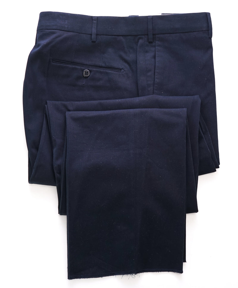 ZANELLA - Navy Cotton “PARKER” Cotton Flat Front Pants - 38W