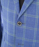 LORO PIANA -"Zelander" For SAKS 5TH AVE Wool/Silk Green Check Blazer- 40S