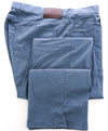 CANALI - Stone Blue Cotton/Silk/Elastane Flat Front 5-Pocket Pants - 39W