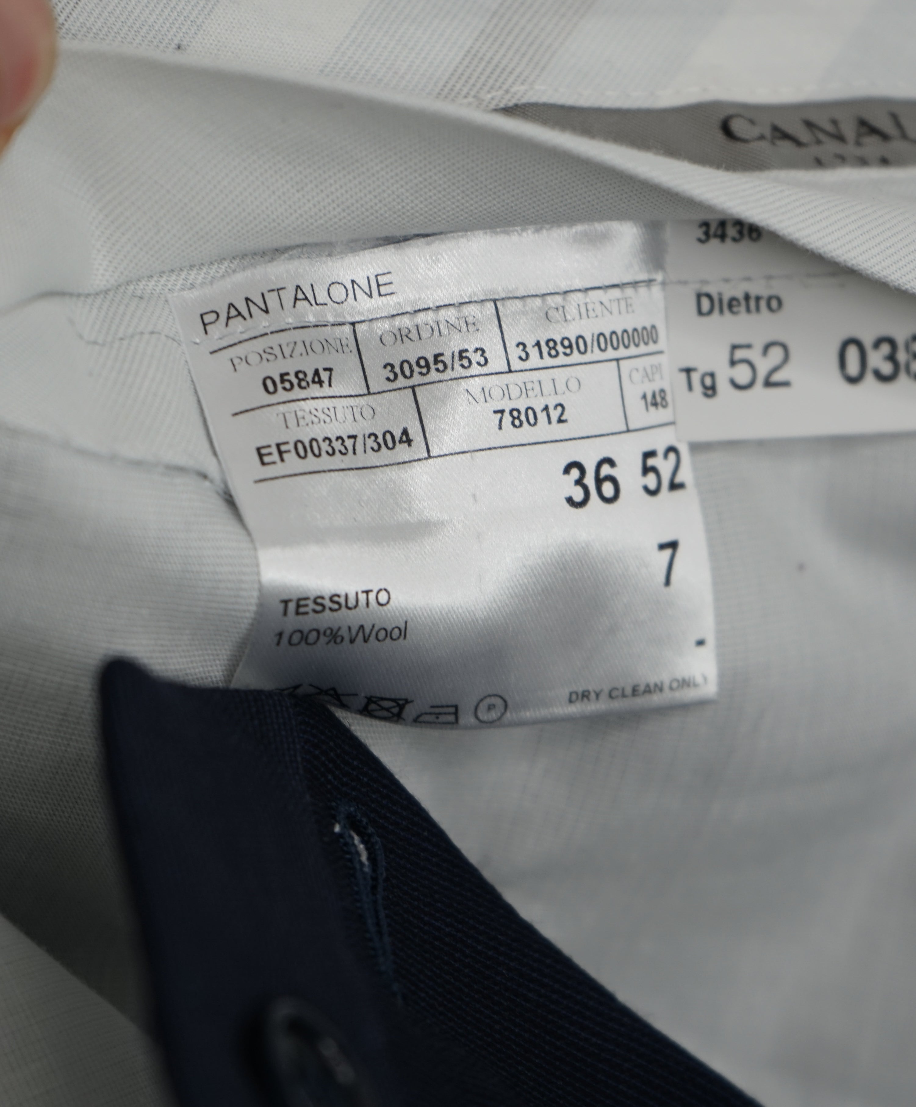 CANALI - Wool Tonal Blue Micro Stripe Flat Front Dress Pants - 36W