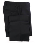SAKS FIFTH AVE  - Black Wool & Silk MADE IN ITALY Flat Front Dress Pants - 34W