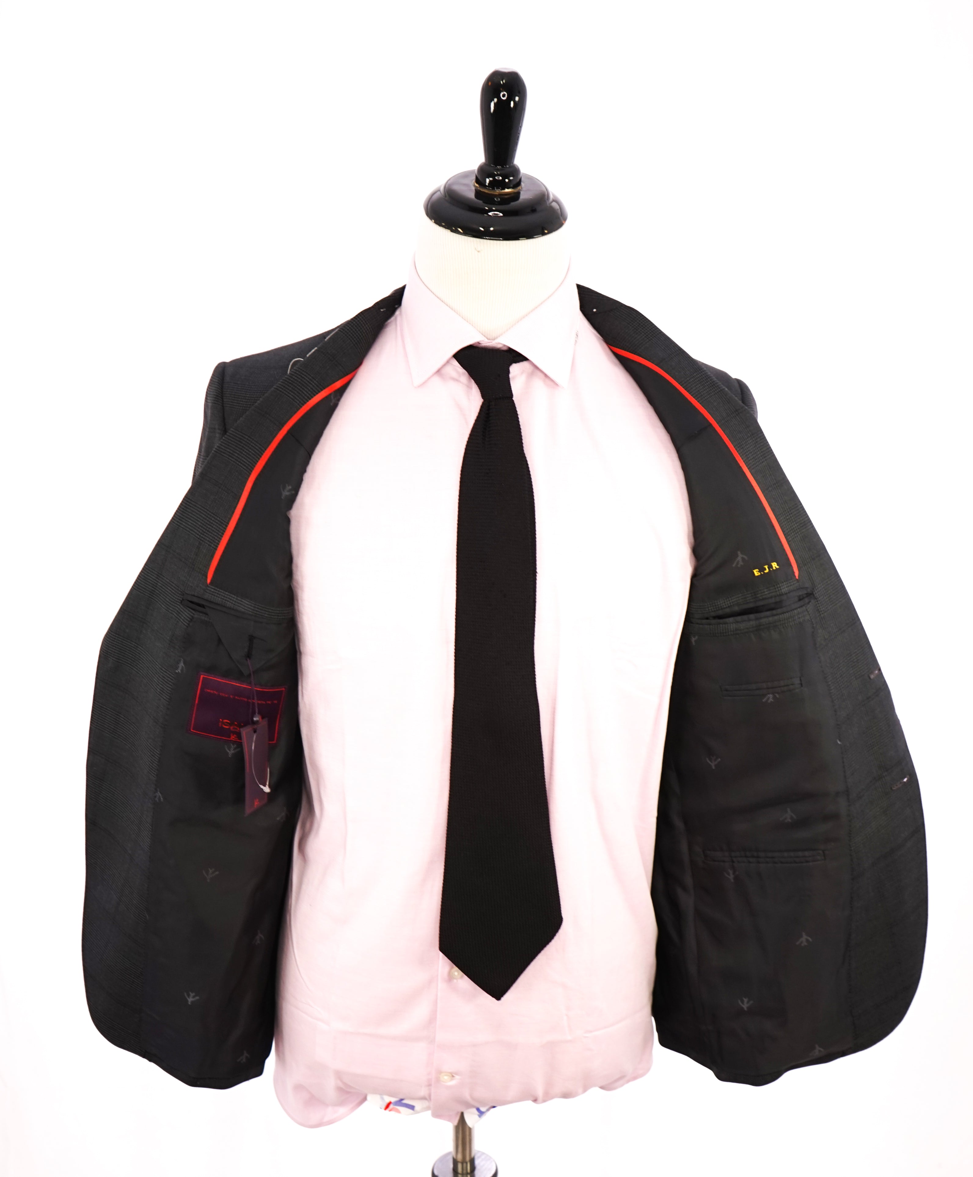 ISAIA - Prince of Wales Gray "BASE SANITA" LOGO *Custom 1/1* SLIM Suit - 38R