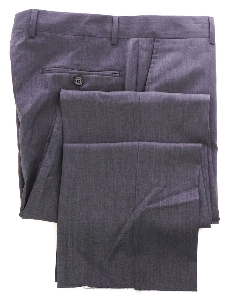 SAKS FIFTH AVE -Charcoal Wool & Silk MADE IN ITALY Flat Front Dress Pants -  34W