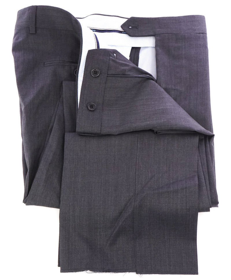 SAKS FIFTH AVE -Charcoal Wool & Silk MADE IN ITALY Flat Front Dress Pants -  38W