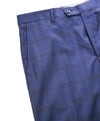 SAKS FIFTH AVE -Made in ITALY Bold Blue Plaid Flat Front Dress Pants- 36W
