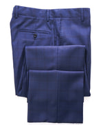 SAKS FIFTH AVE - Blue Glen Plaid Check MADE IN ITALY Flat Front Dress Pants - 34W