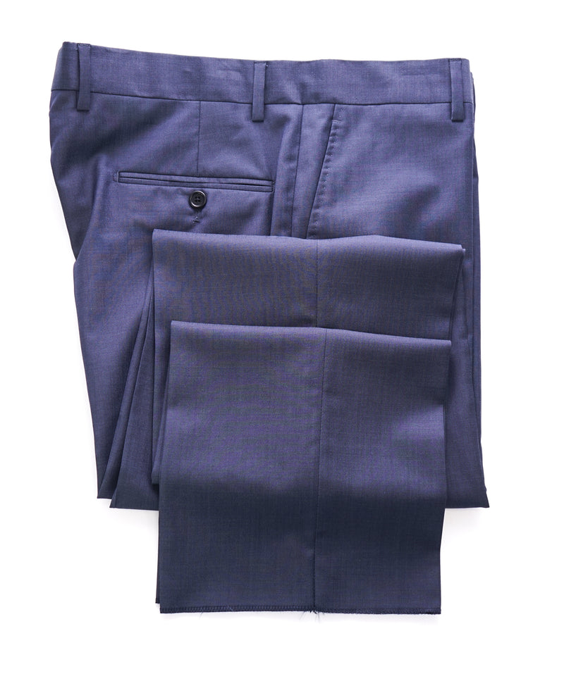 SAKS FIFTH AVE - Medium Blue MADE IN ITALY Flat Front Dress Pants - 36W