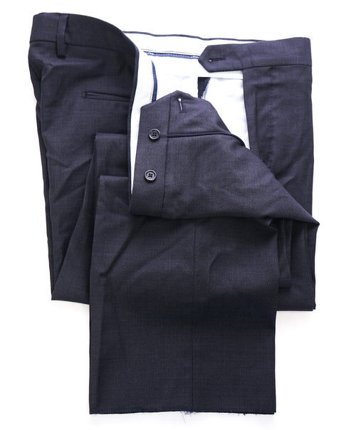 SAKS FIFTH AVE - Gray Birdseye Melange MADE IN ITALY Flat Front Dress Pants - 36W