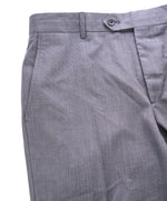 SAKS FIFTH AVE - Micro Herringbone Gray MADE IN ITALY Flat Front Dress Pants - 34W