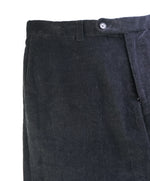 SAKS FIFTH AVE  - Black Corduroy Flat Front Dress Pants - 32W