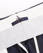 ZANELLA - Bold Blue & Brown Check Plaid “Devon” Flat Front Dress Pants - 34W