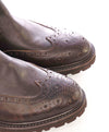 $695 ELEVENTY - Brown Brogue Leather Distressed Chelsea Boots - 7 US (40EU)