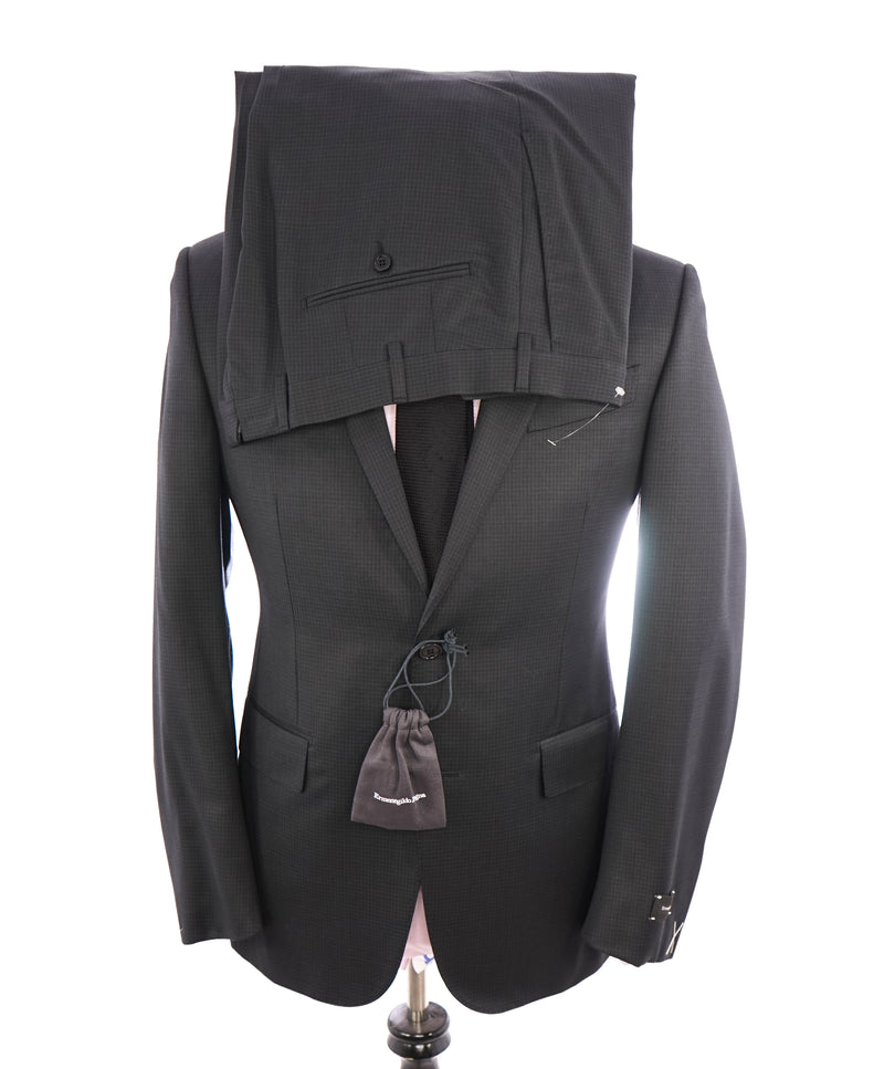 ERMENEGILDO ZEGNA -“MULTISEASON" Black Micro Check "Milano" Suit - 40R