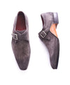 MAGNANNI - Suede Single Monk Strap Loafers With Leather Detail - 7