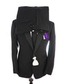 RALPH LAUREN PURPLE LABEL - Peak Lapel Black Tuxedo Suit With Side Tabs - 42L 37W