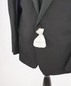 RALPH LAUREN PURPLE LABEL - Peak Lapel Black Tuxedo Suit With Side Tabs - 44R