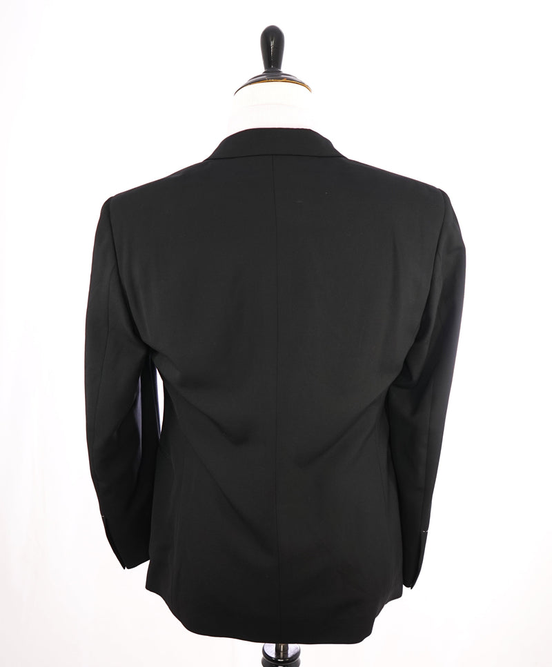 RALPH LAUREN PURPLE LABEL - Peak Lapel Black Tuxedo Suit With Side Tabs - 36R