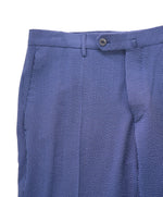 INCOTEX - "Modern Fit" Pattern M Seersucker Blue Cotton Dress Pants  -  32W
