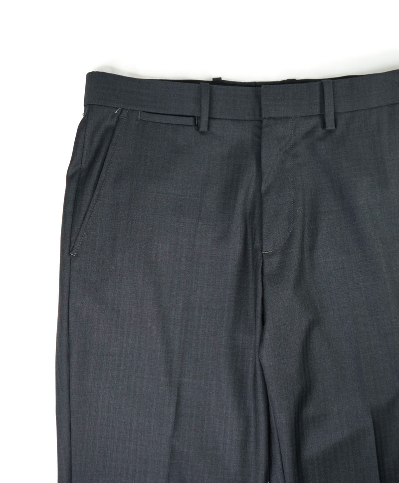 THEORY - Gray Micro Herringbone Textured Dress Pants - 29W