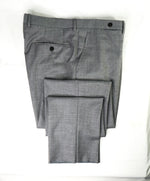 $495 EIDOS - "ELONGATED WAIST TAB" Gray Pure Wool Dress Pants - 36W