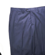 VERSACE COLLECTION -  Tonal Blue Textured Logo Button Dress Pants - 35W