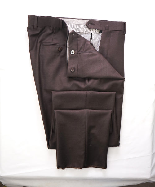 ERMENEGILDO ZEGNA - "628F13" Regular Brown Premium Dress Pants - 36W (52EU)