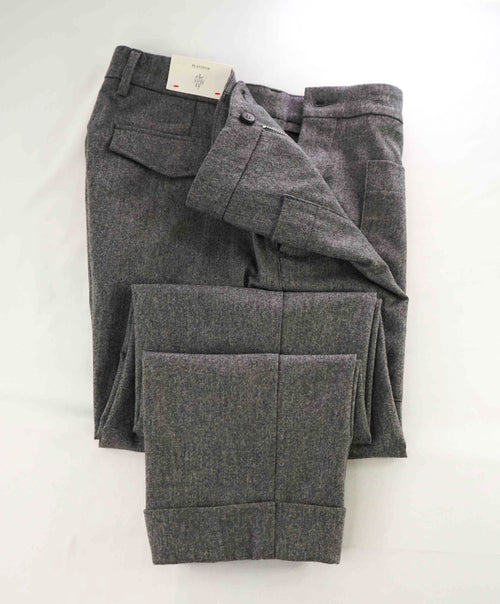 $695 ELEVENTY - Gray Patch Pocket CASHMERE / WOOL Slim Dress Pants- 33W