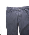 ERMENEGILDO ZEGNA - Gray Cotton/Elastane Brown Logo Tag 5-Pocket Pants - 34W