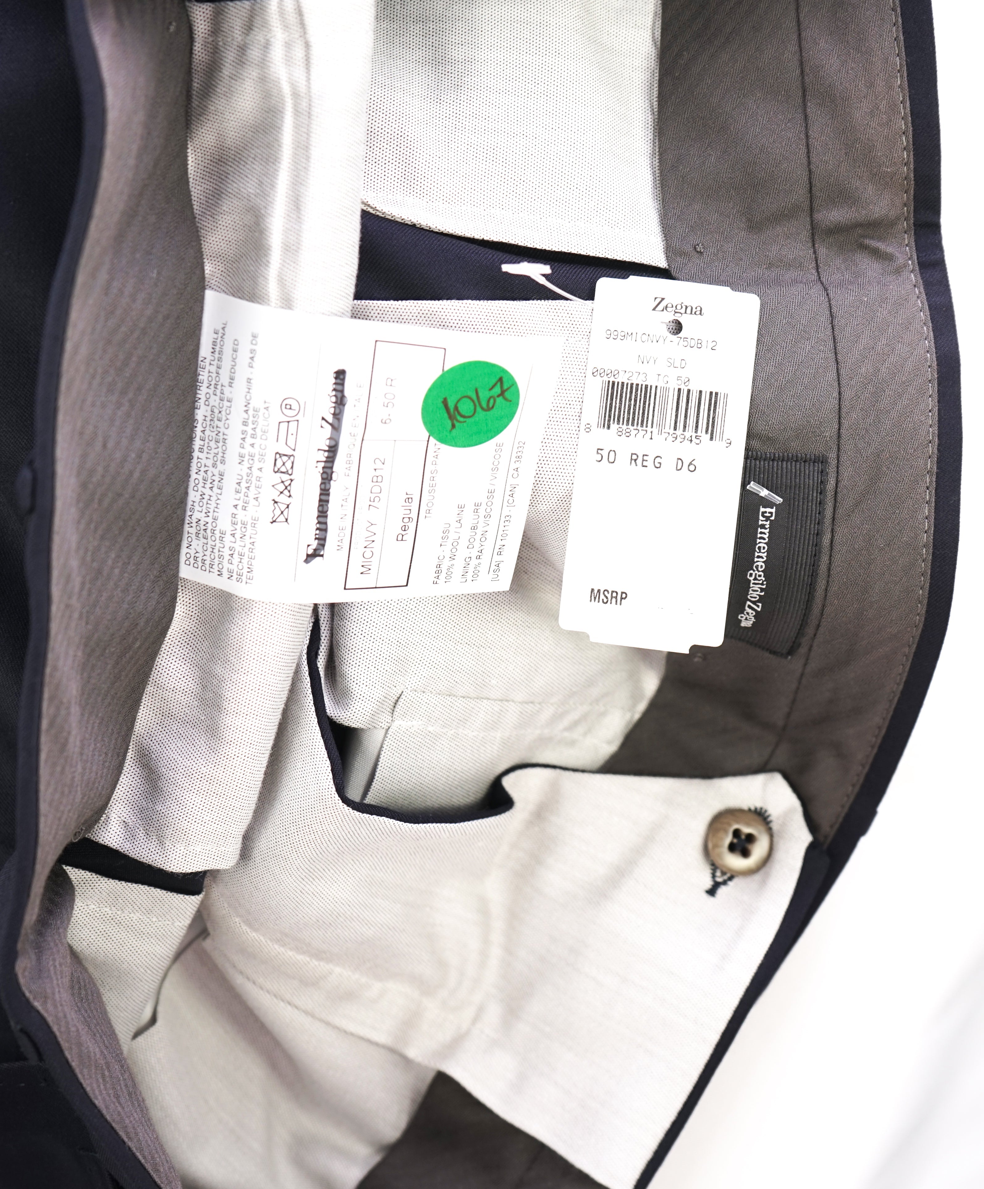 ERMENEGILDO ZEGNA - "MICNVY" Regular Navy Blue Premium Dress Pants - 33W (50EU)